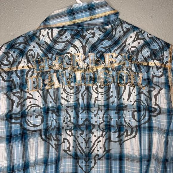 HARLEY DAVIDSON Shirt Women's M Embroidery Button Up - GREAT CONDITION - Picture 5 of 8
